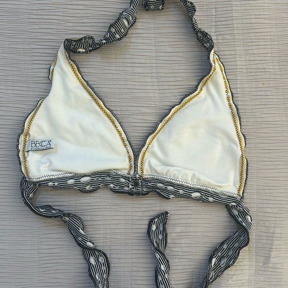 BECCA Black and White Halter Bikini Top - Picture 2 of 2